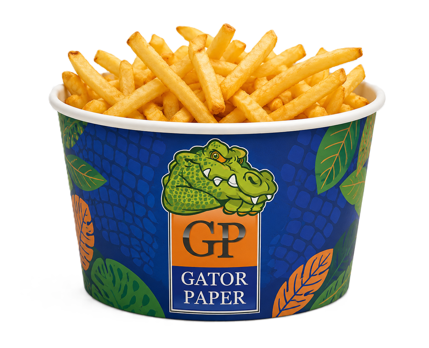 Custom printed Gator Paper fry tub